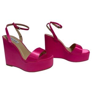 Steve Madden Pink Wedge Sandals with Ankle Strap